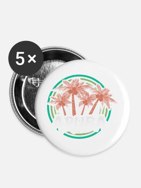 Geschenk für Aruba - Buttons mittel 32 mm (5er Pack) - Weiß