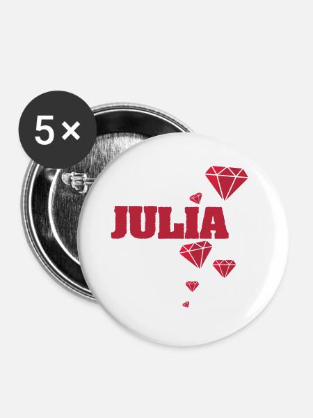 Geschenk für Julia - Buttons mittel 32 mm (5er Pack) - Weiß
