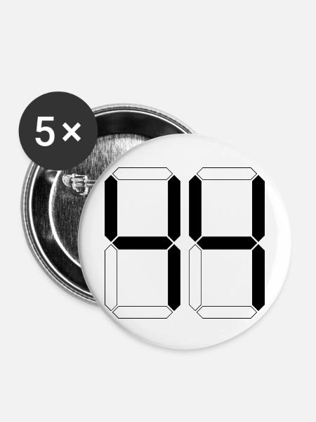 NUMMER 44 Vierundvierzig Geschenk Digital - Buttons mittel 32 mm (5er Pack) - Weiß