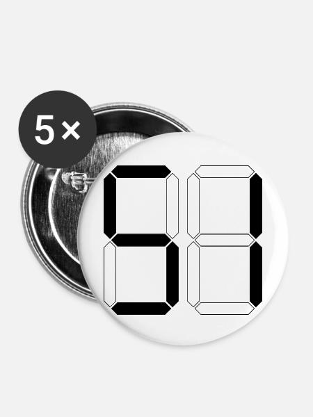 NUMMER 51 Einundfünfzig Geschenk Digital - Buttons mittel 32 mm (5er Pack) - Weiß