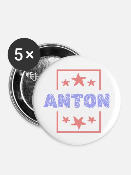 Anton - Buttons mittel 32 mm (5er Pack) - Weiß