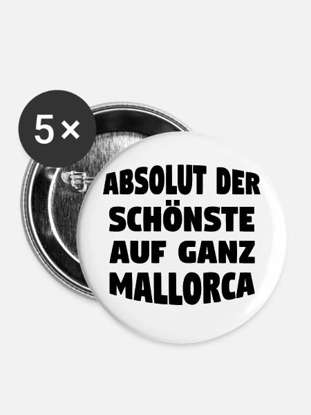 Der schönste auf Mallorca - Buttons mittel 32 mm (5er Pack) - Weiß