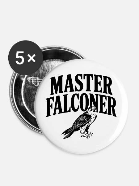 Meisterfalkner - Buttons mittel 32 mm (5er Pack) - Weiß