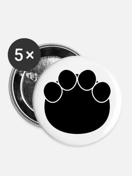 Elefantenpräsenz - Buttons mittel 32 mm (5er Pack) - Weiß