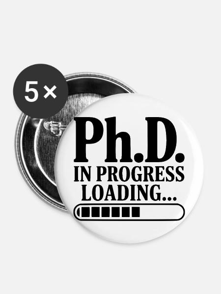 Ph.D. Lädt im Gange... - Buttons mittel 32 mm (5er Pack) - Weiß