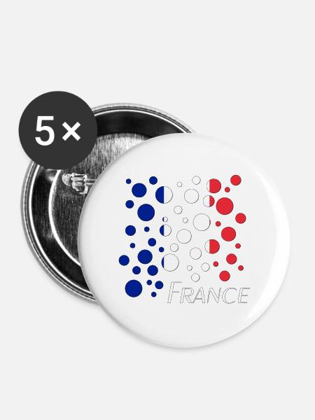 France Dot Spectrum - Buttons mittel 32 mm (5er Pack) - Weiß