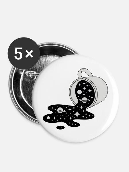 Cosmic Spill Galaxy Pour - Buttons mittel 32 mm (5er Pack) - Weiß