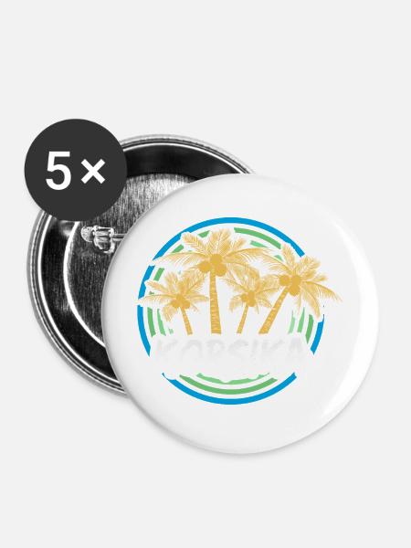Geschenk für Korsika - Buttons mittel 32 mm (5er Pack) - Weiß