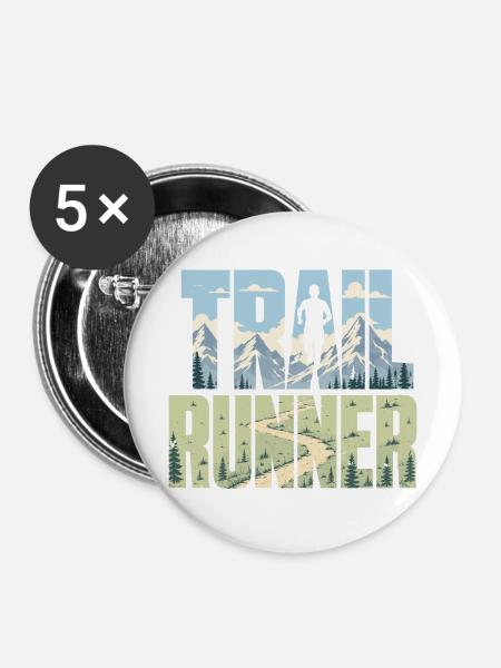 Trailrunner - Buttons mittel 32 mm (5er Pack) - Weiß