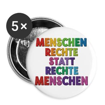 Menschenrechte statt rechte Menschen Statement - Buttons mittel 32 mm (5er Pack) - Weiß - Vorne