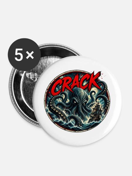 Das Knacken der Meere - Buttons mittel 32 mm (5er Pack) - Weiß