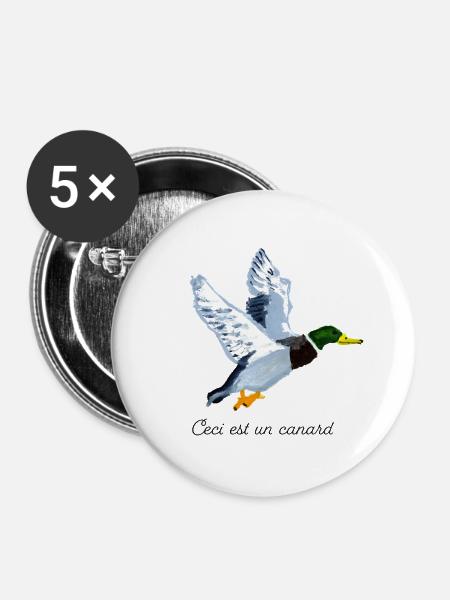 Ceci est un Canard - Buttons mittel 32 mm (5er Pack) - Weiß