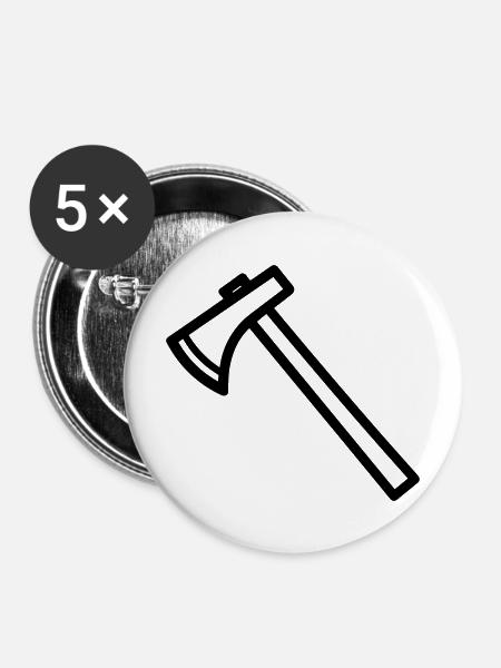 Axt - Buttons mittel 32 mm (5er Pack) - Weiß