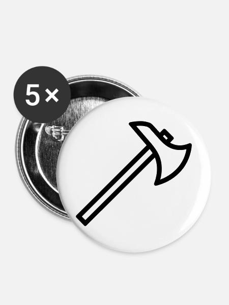 Axt - Buttons mittel 32 mm (5er Pack) - Weiß