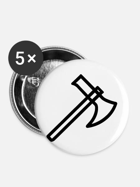Axt - Buttons mittel 32 mm (5er Pack) - Weiß