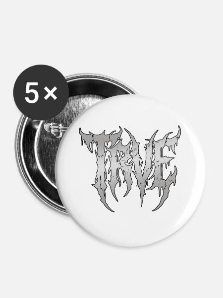 Heavy Metal Trve Truth - Buttons mittel 32 mm (5er Pack) - Weiß