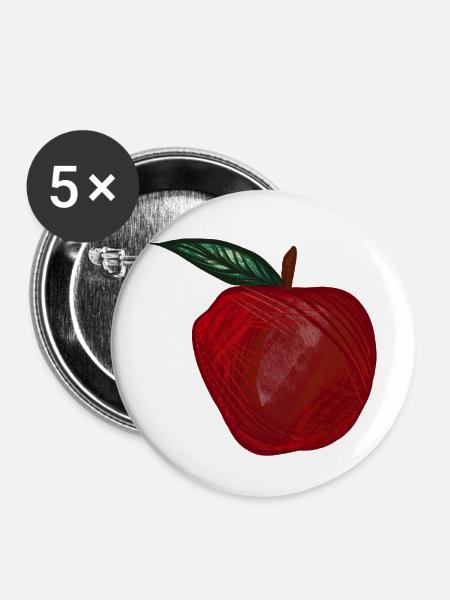 Crimson Apple Skizze - Buttons mittel 32 mm (5er Pack) - Weiß