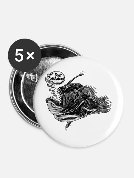 "Don't disturb me" - Buttons mittel 32 mm (5er Pack) - Weiß