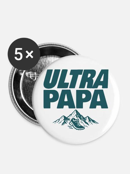 Ultra Papa Trail - Buttons mittel 32 mm (5er Pack) - Weiß