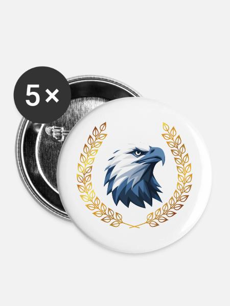 Eagle - Buttons mittel 32 mm (5er Pack) - Weiß