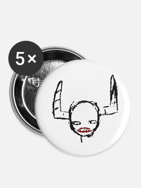 rolling-goth - Buttons mittel 32 mm (5er Pack) - Weiß