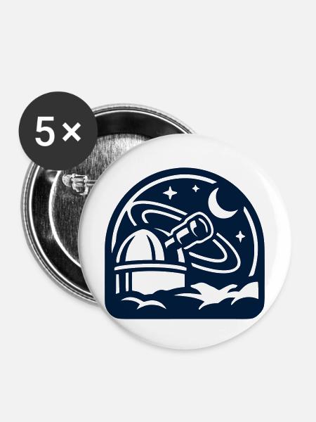 Observatorium Weltall Icon - Buttons mittel 32 mm (5er Pack) - Weiß