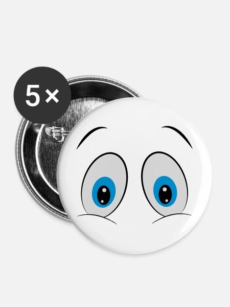 Augen - Buttons mittel 32 mm (5er Pack) - Weiß