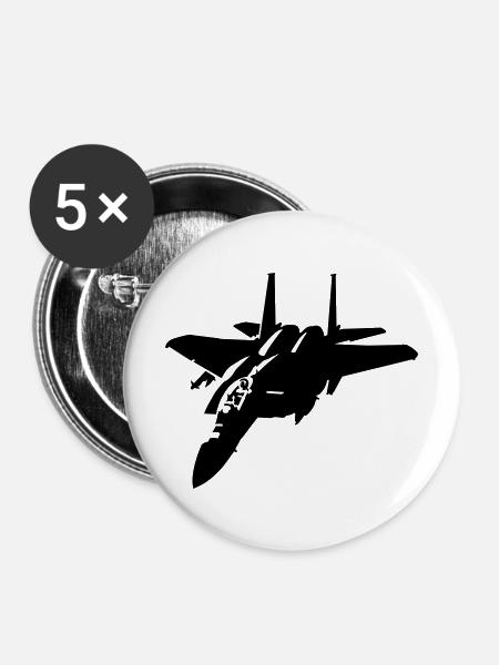 F-15 - Buttons mittel 32 mm (5er Pack) - Weiß