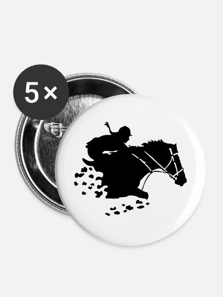 Reiterin - Buttons mittel 32 mm (5er Pack) - Weiß