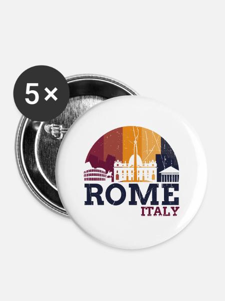 Rom - Italien - Buttons mittel 32 mm (5er Pack) - Weiß