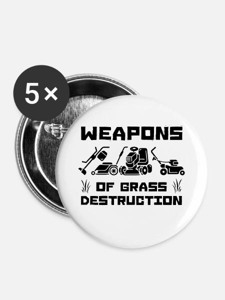Weapons of Grass Destruction - Buttons mittel 32 mm (5er Pack) - Weiß