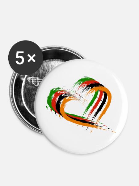 Sambia - Buttons mittel 32 mm (5er Pack) - Weiß
