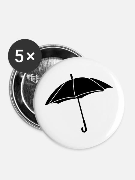 Regenschirm - Buttons mittel 32 mm (5er Pack) - Weiß