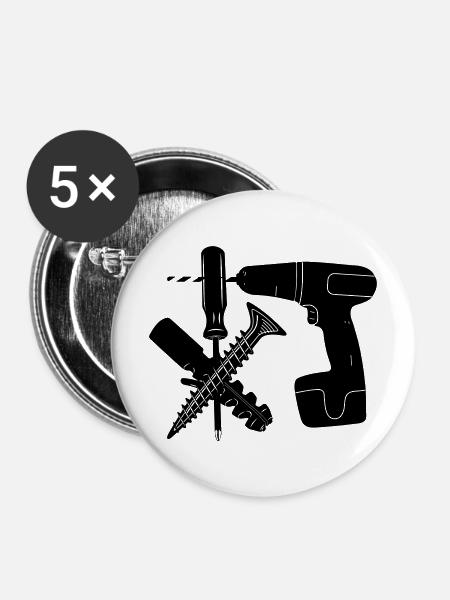 Schrauben- und Dübelbohrer - Buttons mittel 32 mm (5er Pack) - Weiß