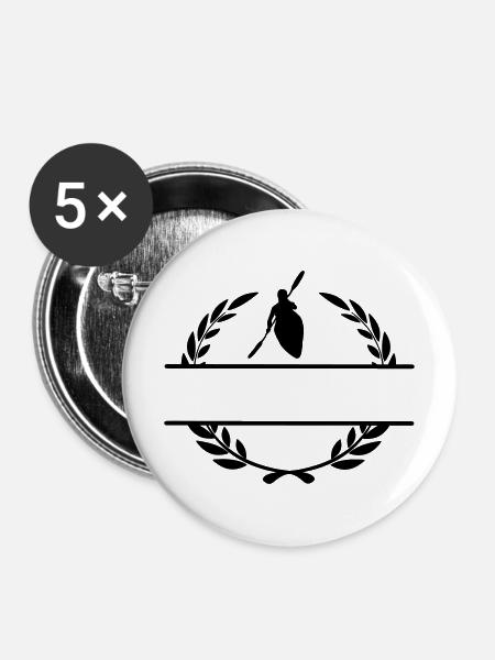 Kanu im Lorbeerkranz - Buttons mittel 32 mm (5er Pack) - Weiß