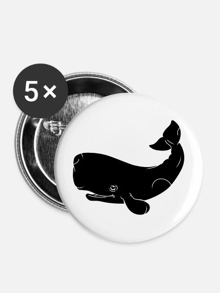Wal - Buttons mittel 32 mm (5er Pack) - Weiß