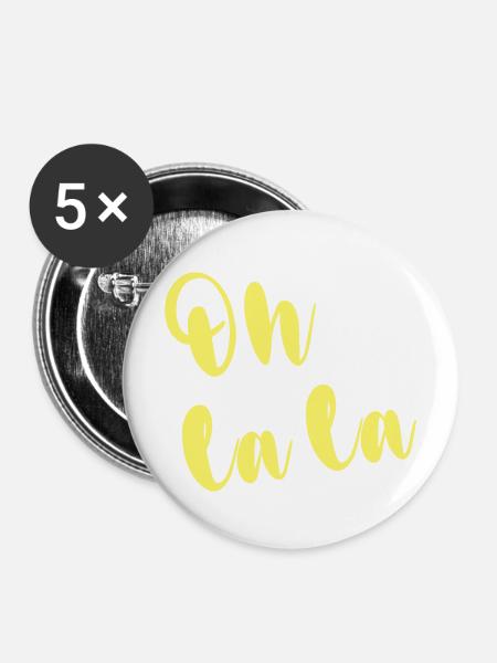 OH LA LA - Buttons mittel 32 mm (5er Pack) - Weiß