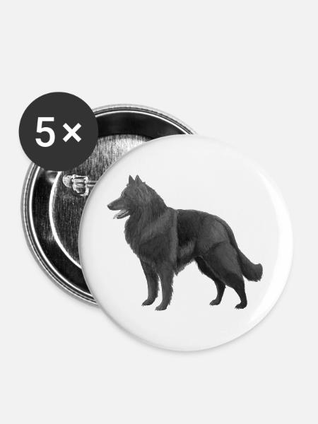 Groenendael - Buttons mittel 32 mm (5er Pack) - Weiß
