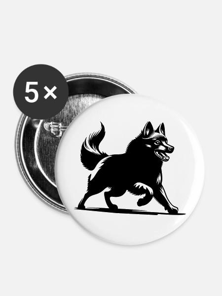 Schipperke - Buttons mittel 32 mm (5er Pack) - Weiß