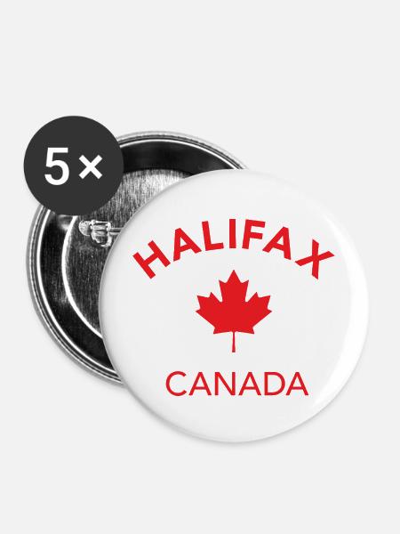 HALIFAX CANADA - Buttons mittel 32 mm (5er Pack) - Weiß