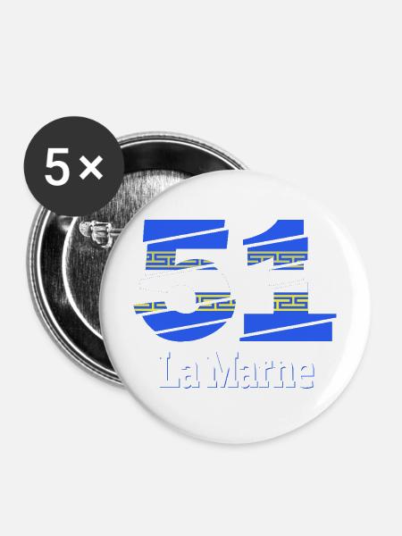 51 - Buttons mittel 32 mm (5er Pack) - Weiß