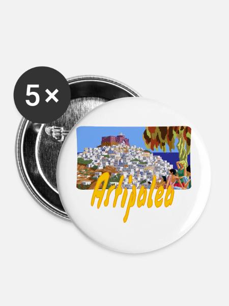 Astipalea - Buttons mittel 32 mm (5er Pack) - Weiß
