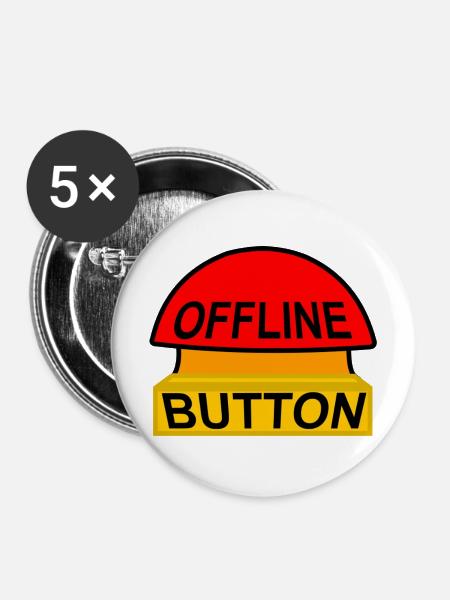 Offline-Button – Sparen Sie sich - Buttons mittel 32 mm (5er Pack) - Weiß