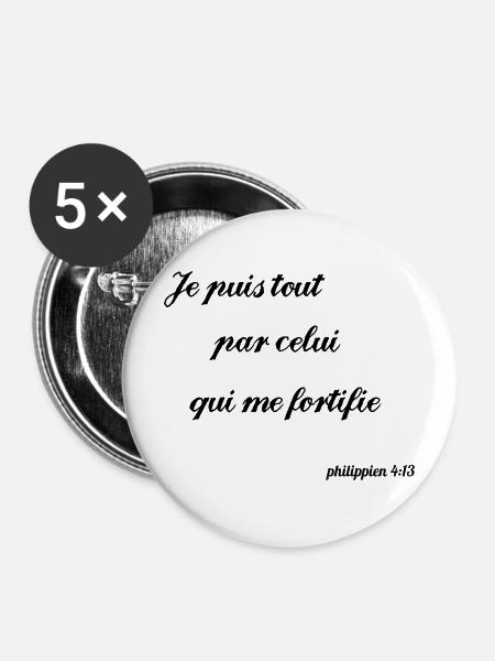 Philippian Inspirierendes Zitat - Buttons mittel 32 mm (5er Pack) - Weiß
