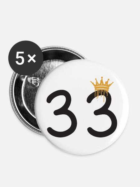 33 - Buttons mittel 32 mm (5er Pack) - Weiß