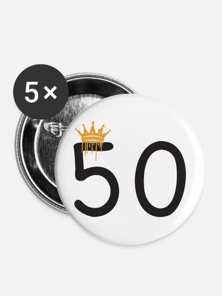 50 - Buttons mittel 32 mm (5er Pack) - Weiß