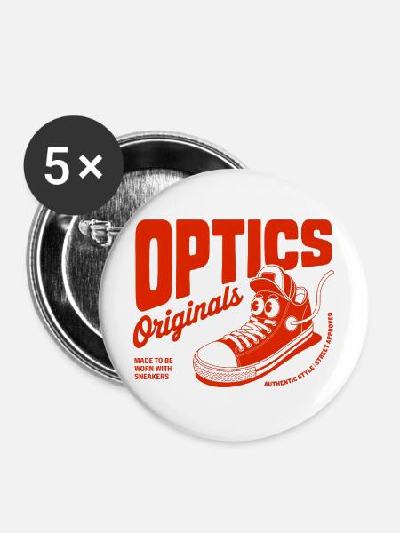 Optics Originals Sneaker - Buttons mittel 32 mm (5er Pack) - Weiß