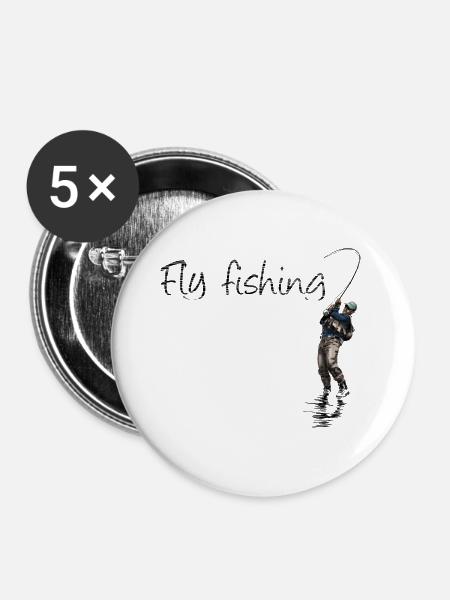 Fly fishing - Buttons mittel 32 mm (5er Pack) - Weiß
