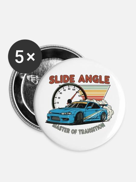 Slide Angle: Master of Transition - Buttons mittel 32 mm (5er Pack) - Weiß