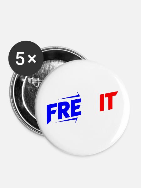 Frexit Blau Weiß Rot - Buttons mittel 32 mm (5er Pack) - Weiß